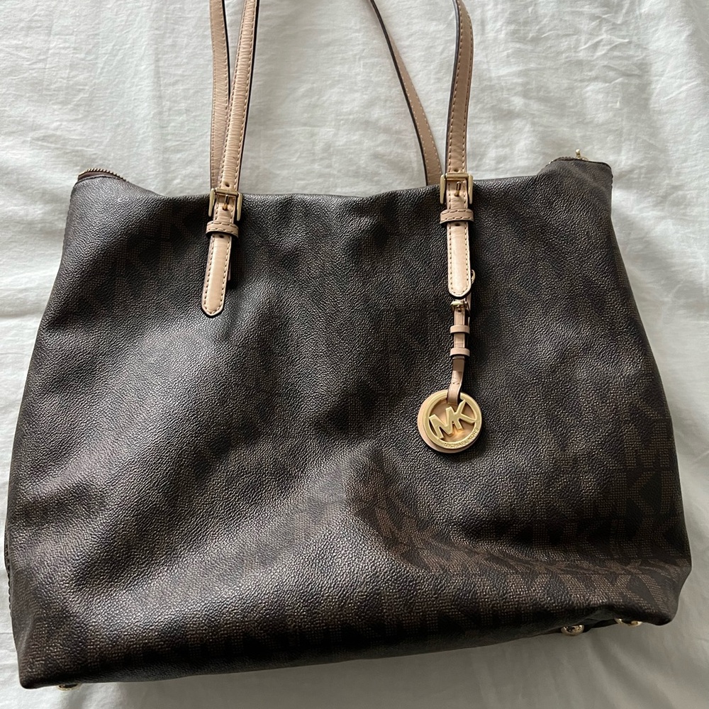 Michael Kors Dark Brown Tote with Gold Accents